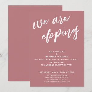 Invitación Recepción de Boda Moderna con Rosa Polvorienta Nos