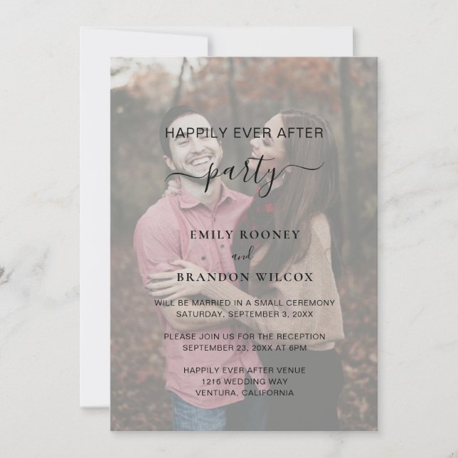 Invitación Recepción de Boda Moderna con Vellum Simple (Anverso)