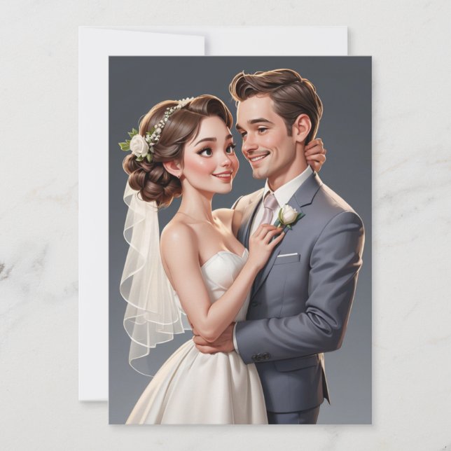 Invitación recepción de boda moderna después de escaparse fel (Anverso)
