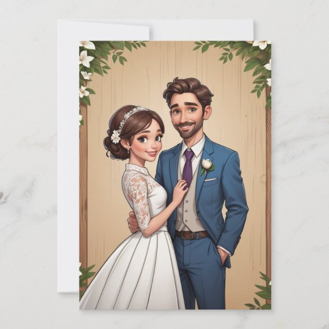 Invitación recepción de boda moderna después de escaparse fel (Anverso)