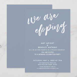 Invitación Recepción de Boda Moderna Dusty Blue Nos Estamos F