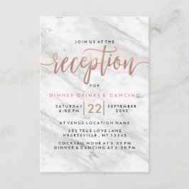 Invitación Recepción de Boda Moderna en Mármol Blanco y Oro R