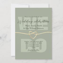 Invitación Recepción de Boda Moderna en Verde Salvia