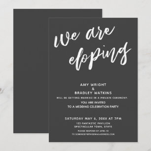 Invitación Recepción de Boda Moderna Gris Oscuro Nos Estamos 