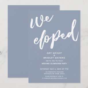 Invitación Recepción de Boda Moderna Polvorienta Azul en la q
