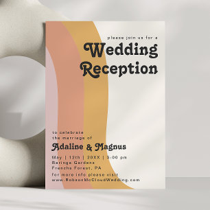 Invitación Recepción de Boda Moderna Retro Arcoíris de los 70
