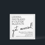 Invitación Recepción de Boda Moderna Simple y Divertida con B<br><div class="desc">La elegancia de una hermosa tipografía serif se contrasta con la escritura informal que dice "¡nos casamos!" en este anuncio y invitación de recepción de boda en uno. Utilice los campos del modelo para agregar sus propios detalles y cambiar colores,  fuentes,  diseño de la manera que desee.</div>