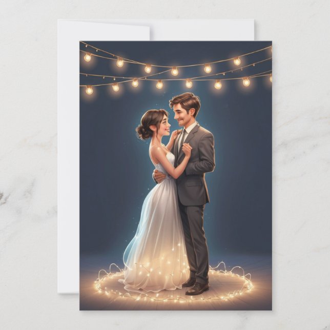 Invitación recepción de boda moderna y feliz después de escap (Anverso)