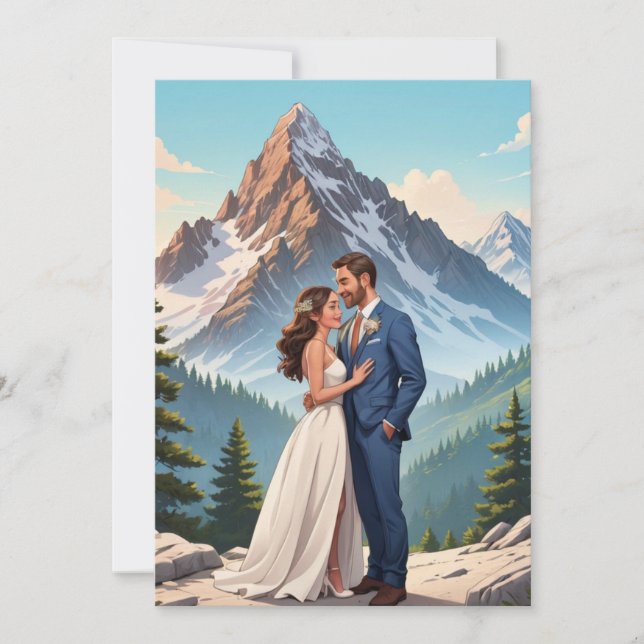 Invitación recepción de boda moderna y feliz para siempre des (Anverso)