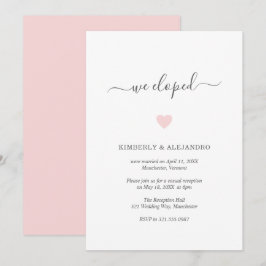 Invitación Recepción de Boda Moderna y Simple con Corazón Ros