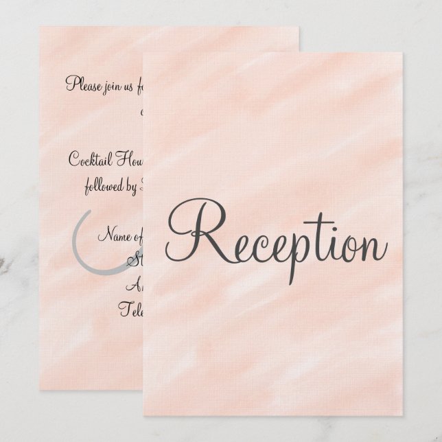 Invitación Recepción de Boda Monograma Rosado (Anverso / Reverso)