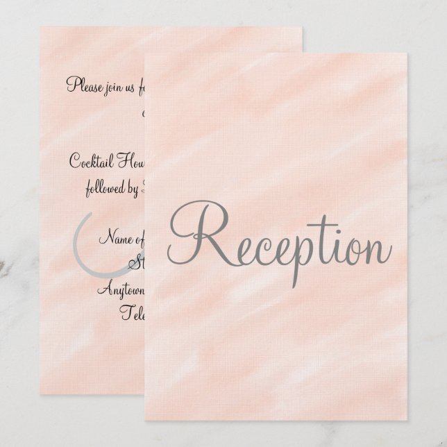 Invitación Recepción de Boda Monograma Rosado (Anverso / Reverso)