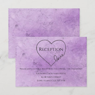 Invitación Recepción de Boda Morada Corazón Vintage de Acuare