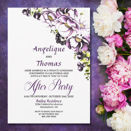 Invitación Recepción de Boda Morada Floral