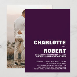 Invitación Recepción de Boda Morada Moderna