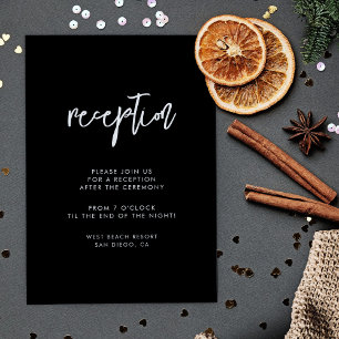 Invitación Recepción de boda negra contemporánea moderna