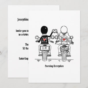 Invitación Recepción de Boda Nocturna de Motociclistas