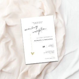 Invitación Recepción de Boda Nocturna Elegante en Oro