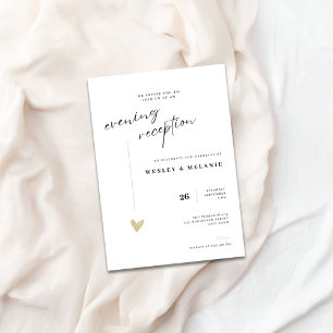 Invitación Recepción de Boda Nocturna Elegante en Oro