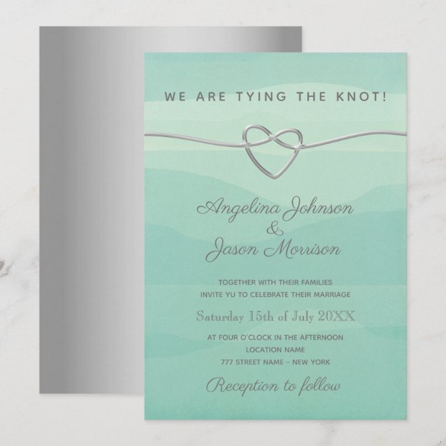 Invitación Recepción de Boda Nos Atamos el Nudo (Anverso / Reverso)
