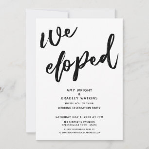 Invitación Recepción de Boda Nos Fugamos Escritura Informal