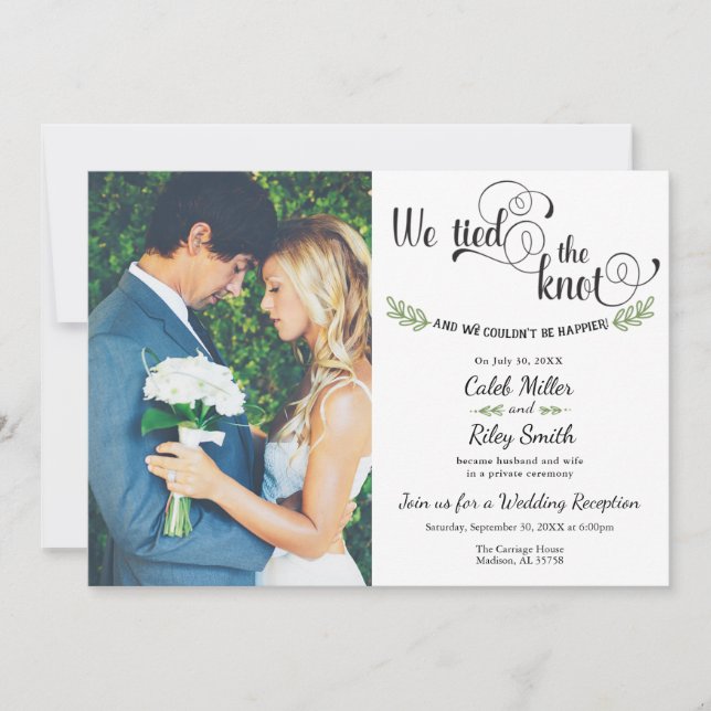 Invitación Recepción de boda Nos hemos casado (Anverso)