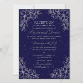 Invitación Recepción de Boda Ornate Floral de Plata