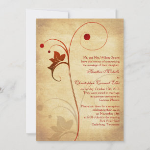Invitación Recepción de Boda Otoño Bayas de Vid Rústicas Solo