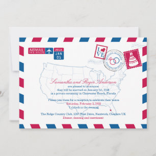 Invitación Recepción de Boda por Avión Clearwater Beach Flori