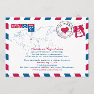 Invitación Recepción de Boda por Correo Aéreo España