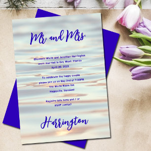 Invitación Recepción de boda privada sólo fondo de agua