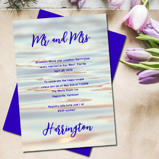Invitación Recepción de Boda Privada Solo Fondo de Agua