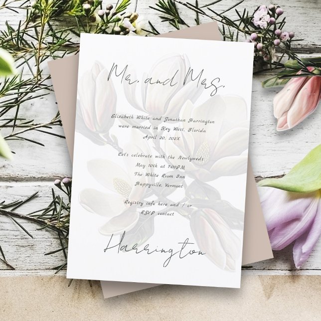 Invitación Recepción de boda privada Southern Magnolia (Subido por el creador)