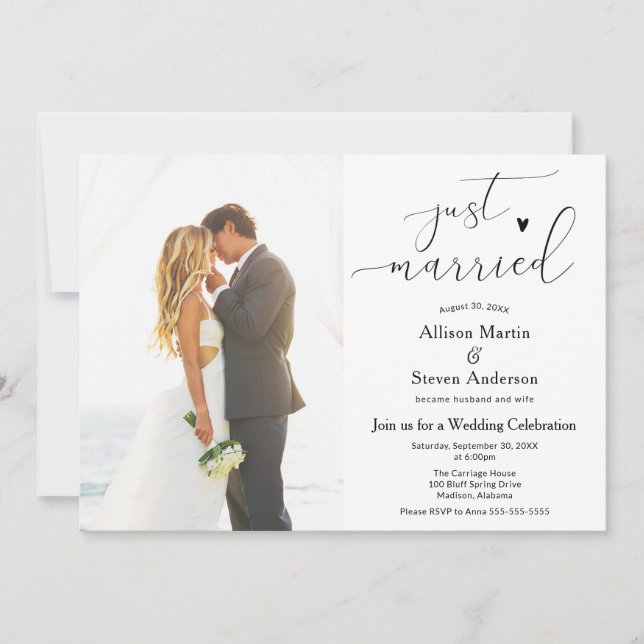 Invitación Recepción de Boda Recién Casados (Anverso)