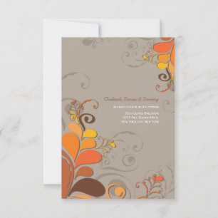 Invitación Recepción de Boda Remolinos Florales de Otoño