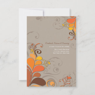 Invitación Recepción de Boda Remolinos Florales de Otoño
