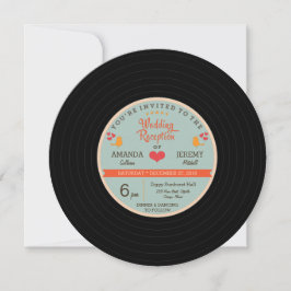 Invitación Recepción de Boda Retro Vinyl Moderno