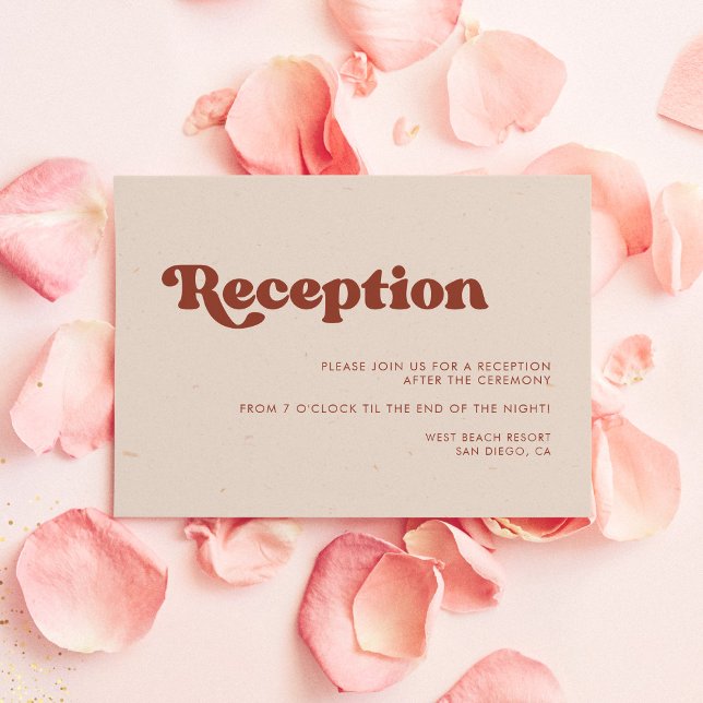 Invitación Recepción de boda rosa melocotón retro elegante (Subido por el creador)