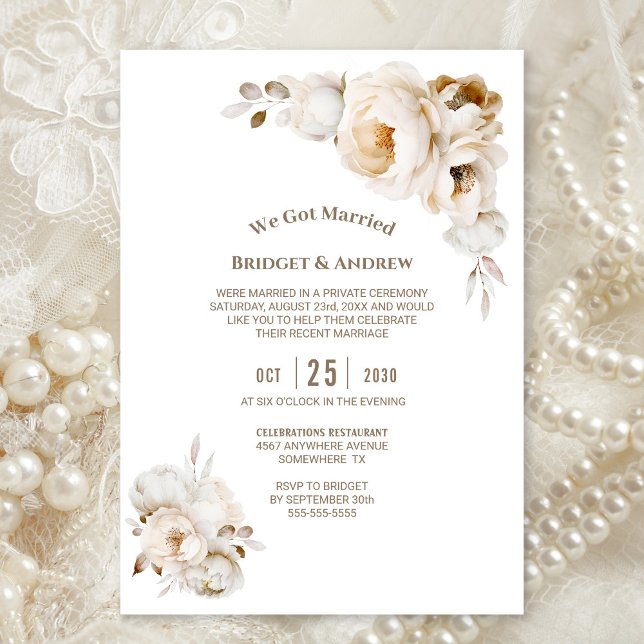 Invitación Recepción de boda rústica con flores (Subido por el creador)