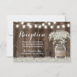 Invitación Recepción de boda rústica con flores de aliento pa