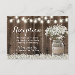 Invitación Recepción de boda rústica con flores de aliento pa
