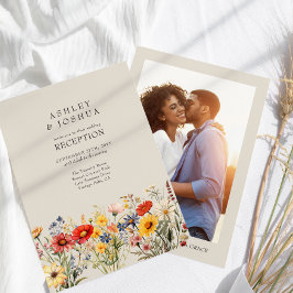Invitación Recepción de boda rústica con flores silvestres