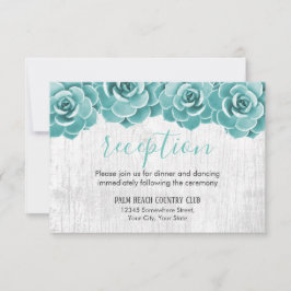 Invitación Recepción de Boda Rústica con Suculentas Florales