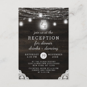 Invitación Recepción de Boda Rústica de Oak Ridge con Madera 