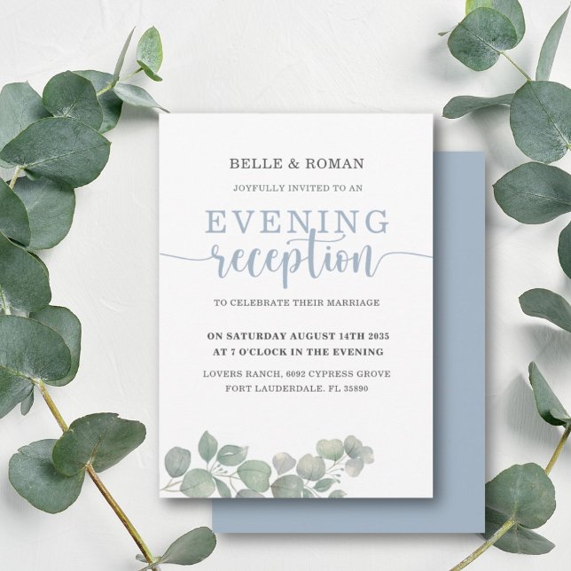 Invitación Recepción de Boda Rústica Eucalipto Azul (Subido por el creador)