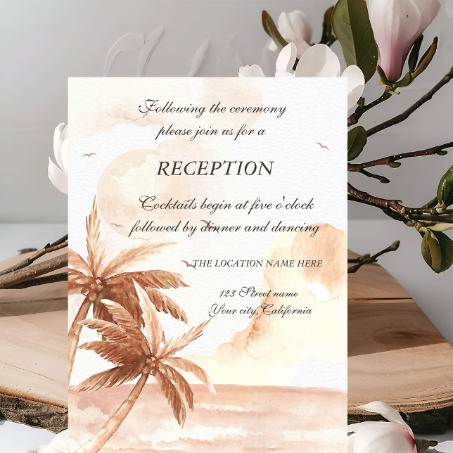 Invitación Recepción de Boda Rústica Tropical de Palmeras (Subido por el creador)