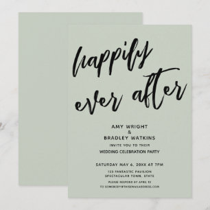 Invitación Recepción de Boda Sage Felices para Siempre