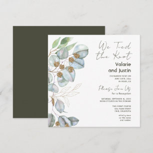 Invitación Recepción de boda secreta de eucalipto y salvia ve