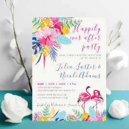 Invitación Recepción de Boda Selvática Tropical Rosa Marina