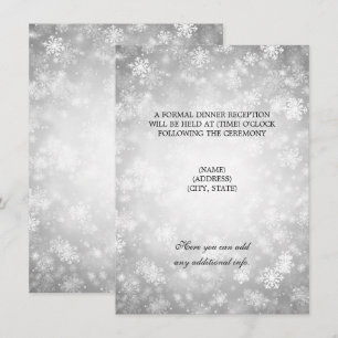 Invitación Recepción de Boda Silver Winter Wonderland